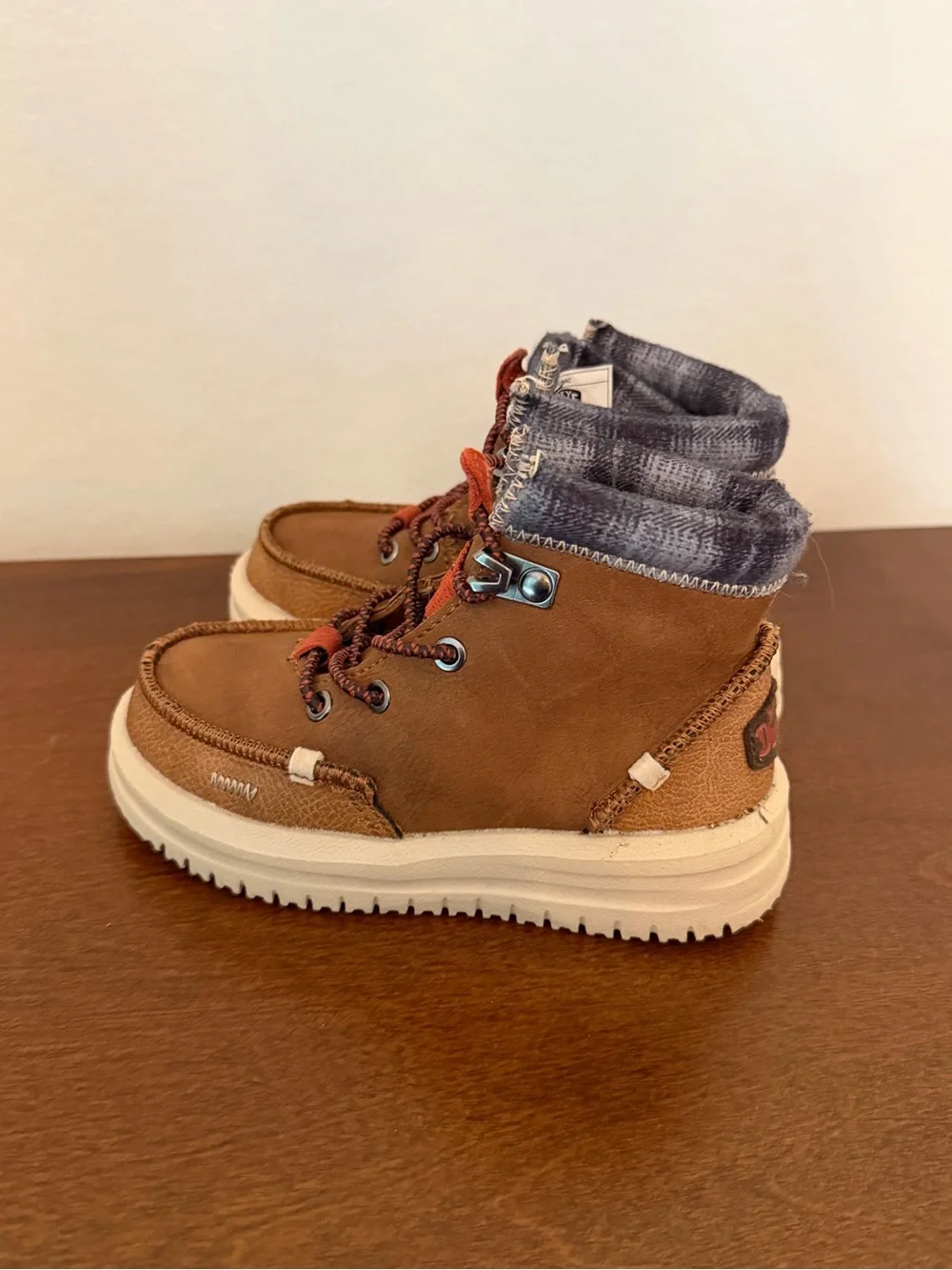 Hey Dude Bradley Classic Toddler Boots Cognac Brown Size 8
